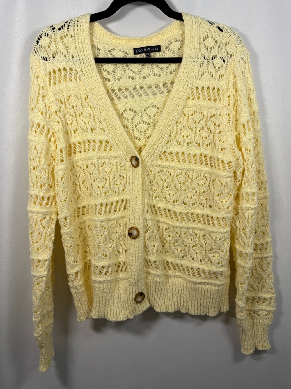 Love Ellie Butter Yellow Plus Size CottageCore Button-up Light Knit Sweater